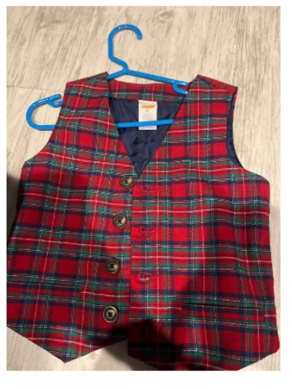 Gymboree holiday Boys plaid vest and pant set